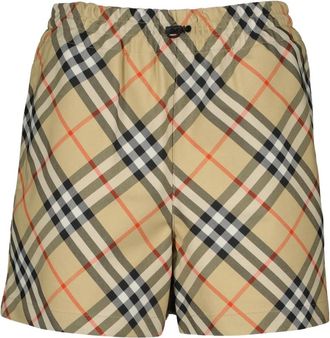 Burberry Vintage Geruite Shorts - Dames - Bermuda - Beige - 2XS - Korte Broeken