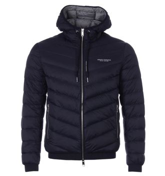 A|X Armani Exchange Milano/New York Logo Heren Gewatteerde Kapjacket