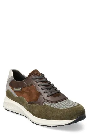 Mephisto Driss Mixed Media Sneaker in Khaki at Nordstrom, Size 11.5