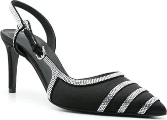 Ferragamo Rhinestone Slingback Pump - Black