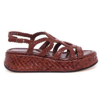 Pons Quintana Braided Platform Sandal - female - Pons Quintana - Wedges - Brown - 3 UK - Shoes