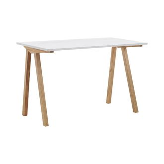 Oresteluchetta Escritorio Oficina Blanco Y Roble Estilo Escandinavo 120x76x60 Cm Milton