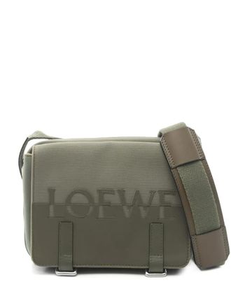 Loewe 2000s xs Military leren messengertas - Groen