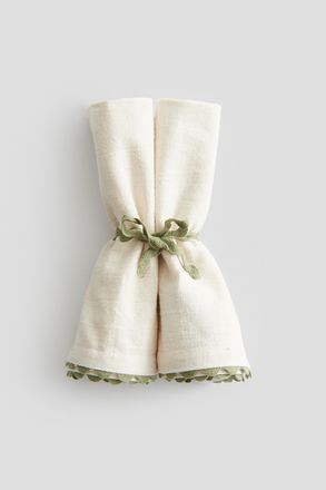 H&M 2er-Pack Servietten mit Wellenkante - Green