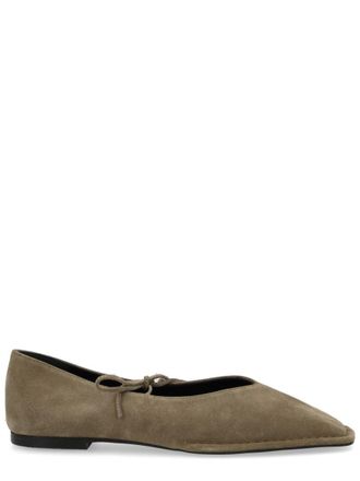 Alohas Sway Pointed Suede Bow Flats
