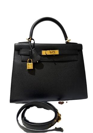 Hermès Black Epsom Leather Kelly 28
