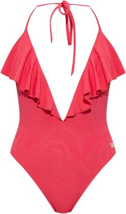 Balmain Costume intero con ruches - Rosso