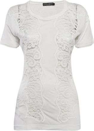 Dolce & Gabbana T-shirt a maniche corte con ricamo - Bianco
