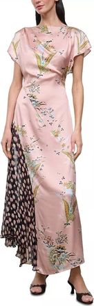 Staud Fawn Silk Stretch Maxi Dress In Tapestry Rose Multi