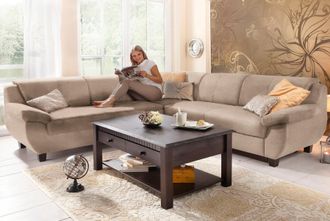 HOME AFFAIRE Ecksofa »Yesterday zeitlos und komfortabel, gemütliche Armlehnen L-Form« gleichschenklig, wahlweise mit Bettfunktion