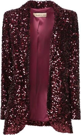 Blanca Vita Paillet Bordeaux Jas Aw 24 - Dames - Blazers - Bruin - 2XS - Satijn - Jassen