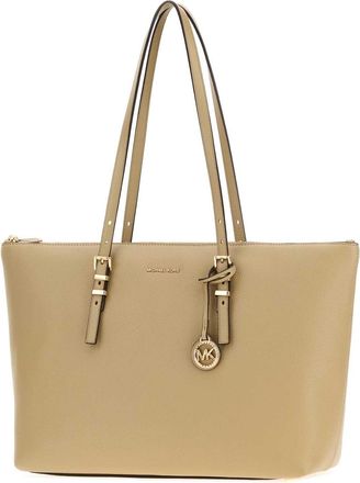 Michael Kors Womens Sand Leather Large Quinn Handbag Khaki Borse A Mano Bag