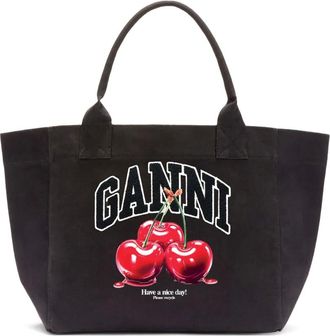 Ganni Borsa tote con stampa - Nero