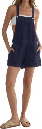 Bella Dahl Button Shortall Romper In Navy
