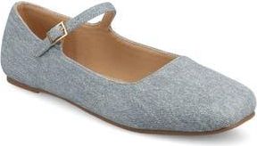 Journee Collection Carrie Mary Jane Flat in Denim at Nordstrom Rack, Size 6.5