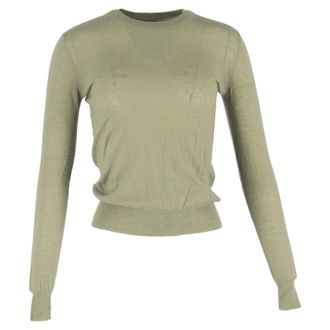 Joseph Crewneck Sweater in Olive Wool