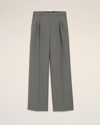 Ami Grey New Wool Low Waist Wide Trousers Grey - 36 - for Men