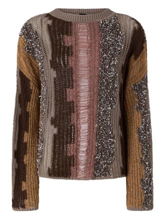 Pinko sequin striped sweater - Brown