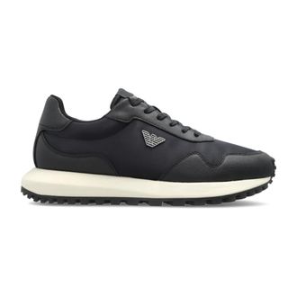Emporio Armani Lage sneakers - Heren - Sneakers - Blauw - 44 EU - Leer - Schoenen
