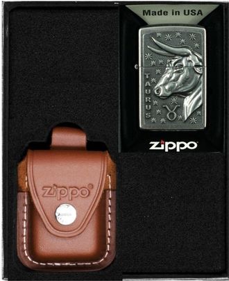 OEM Juego De Encendedores Zippo Zodiaco Tauro Toro Regalo N.&deg; 4
