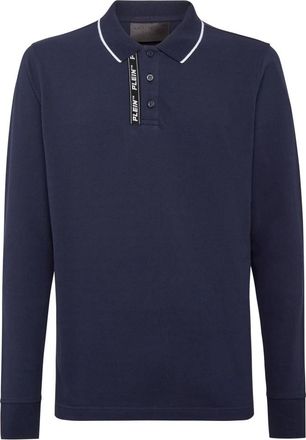 Philipp Plein Polo Shirt LS - Heren - Polos - Blauw - S - Katoen - Tops