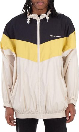 Isabel Marant Mens Yellow Brad Logo-Embroidered Jacket