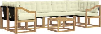 vidaXL Conjunto De Sof&aacute;s De Exterior 8 Uds. Blanco Y Crema Vidaxl