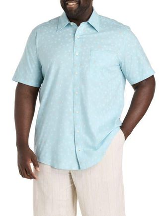 Nautica Big & Tall Starfish Printed Sport Shirt in Bchballblu at Nordstrom, Size Xx-Large