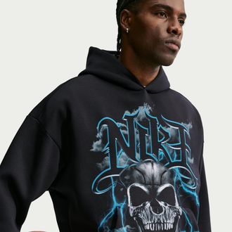 Nike Mens Standard Issue Brushed Pullover Basketball Hoodie in Black | IM6346-010