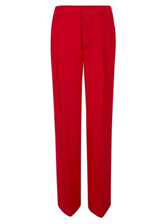 Ralph Lauren Full-Length Pleated Pants with Button Closure and Back Pockets