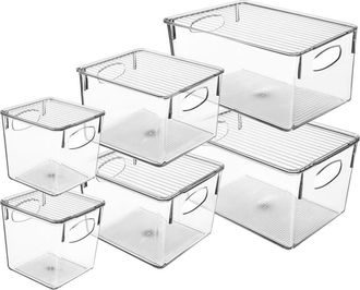 Sorbus Clear Lidded Bin Set at Nordstrom Rack