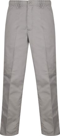 Generic MIZAF Mens Smart Rugby Pants, Gents Full Elasticated Waist Casual Stretchy Straight Leg Formal Office Work Bottoms Trousers (Grey, 46W/29L)