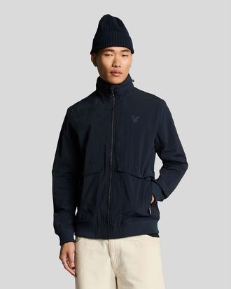 Lyle & Scott Mens And Hooded Crinkle Nylon Pocket Jacket in Blue - Size X-Large