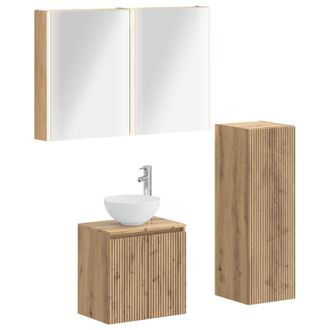 vidaXL Juego De Muebles De Ba&ntilde;o 4 Pcs Roble Artesanal Vidaxl