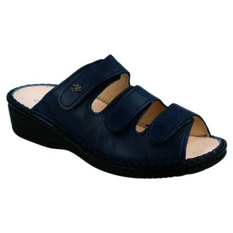 Finn Comfort Pisa Leather Womens Slides Sandals - Blue - Size:UK 5.5