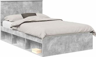 vidaXL Struttura Del Letto Grigio Concret&egrave; 135 X 190 Cm Pino Massello Vidaxl