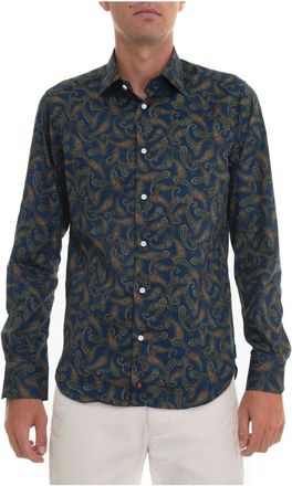Carrel Cashmere Fantasy Dress Shirt - Heren - Casual Overhemden - Veelkleurig - 2XS - Katoen - Overhemden
