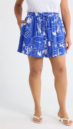 Sugarlips Mims Town Taliya Drawstring Shorts in Blue/white at Nordstrom, Size 1 X