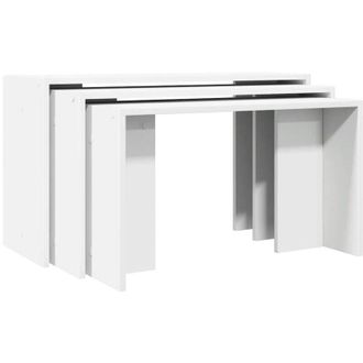 vidaXL Nesting Tables 3 pcs White Engineered Wood Vidaxl