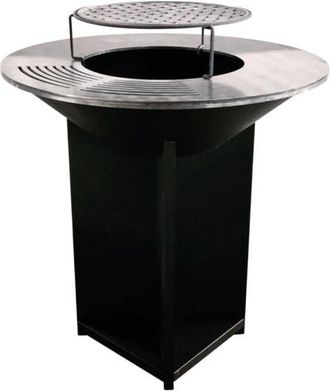 Purline Barbacoa con placa de acero de 100 cm Negro