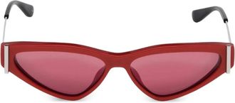 Alexander McQueen Eyewear Occhiali da sole T-bar cat-eye - Rosso