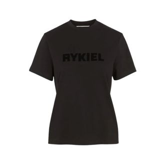 Sonia Rykiel T-Shirt con logo floccato - - Tops - Donna - Nero - L