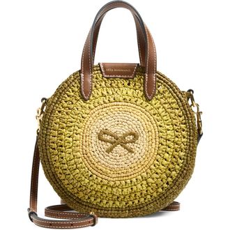 Anya Hindmarch Small Bow Round Raffia Tote in Gordal at Nordstrom
