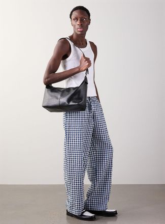 Dunst Mens Gingham seersucker pant Loose fit