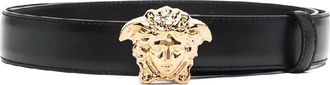 Versace La Medusa Buckle Leather Belt, Size 85