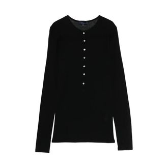 SOEUR Isabella Long Sleeve T-Shirt - Dames - Ronde hals truien - Zwart - S - Katoen - Truien & Vesten