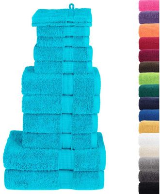 vidaXL Juego De Toallas Premium Solund 12 Unidades Turquesa 600 Gsm Vidaxl