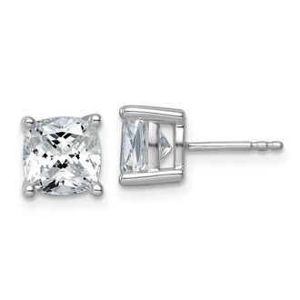 Diamond2Deal 14k Gold 4 ctw Cushion Cut Lab Grown Diamond Stud Earrings