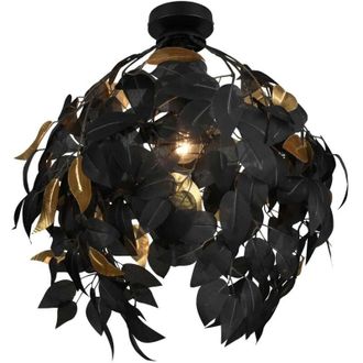 Trio Leuchten L&uacute;zete - Plaf&oacute;n De Techo 1 Luz &Oslash; 38cm Hojas Negras
