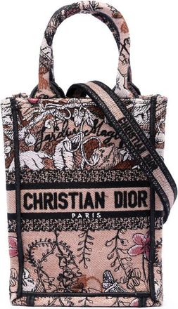 Dior Pre-owned Dior Mini Embroidered Canvas Jardin Magique Vertical Book Tote Ladies U18HRY1IH3Q42L1Q